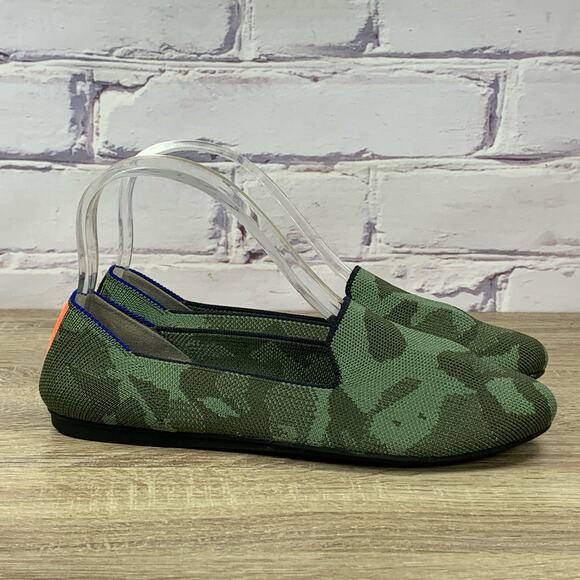 Rothy's The Loafer Olive Green Camo Slip On Shoes Women's Size 8 Flats Retired - Picture 1 of 8